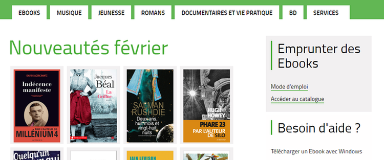 Page ebooks du site Lire en Vienne